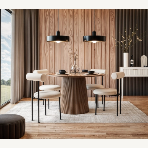 Marmoholz Bellagio – Stół do jadalni | Brązowy Mango | Ø140 cm